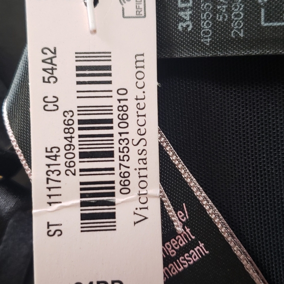 Victoria Secret Women Black Beautiful Bra, 34DD. NWT. - Picture 6 of 6